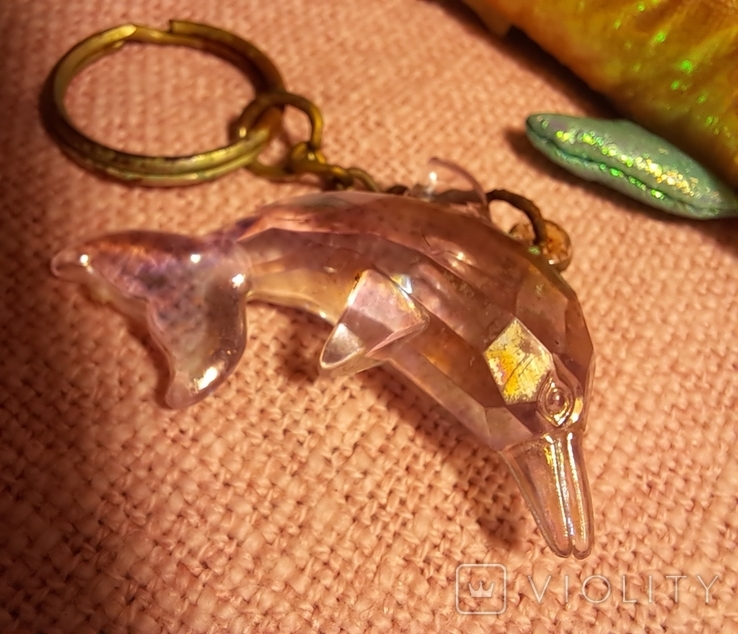 Винтаж Брелок дельфин гранёный + акула, рыба, фото №5