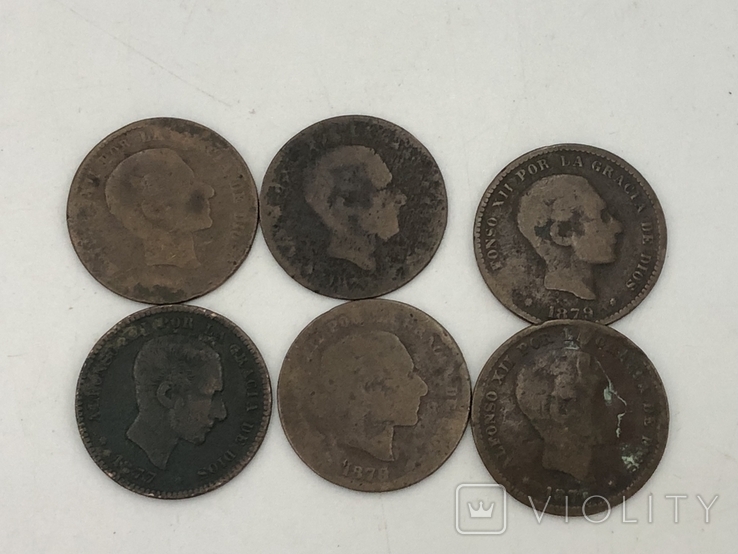 Монеты Испании 60шт.одним лотом, фото №12