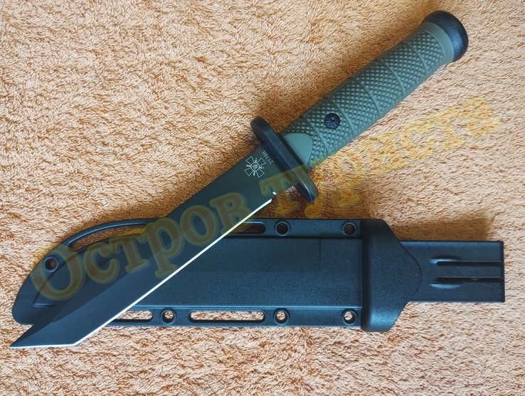 Тактический Охотничий нож Columbia 2178B Хаки Tanto с пластиковым чехлом 30 см, фото №2