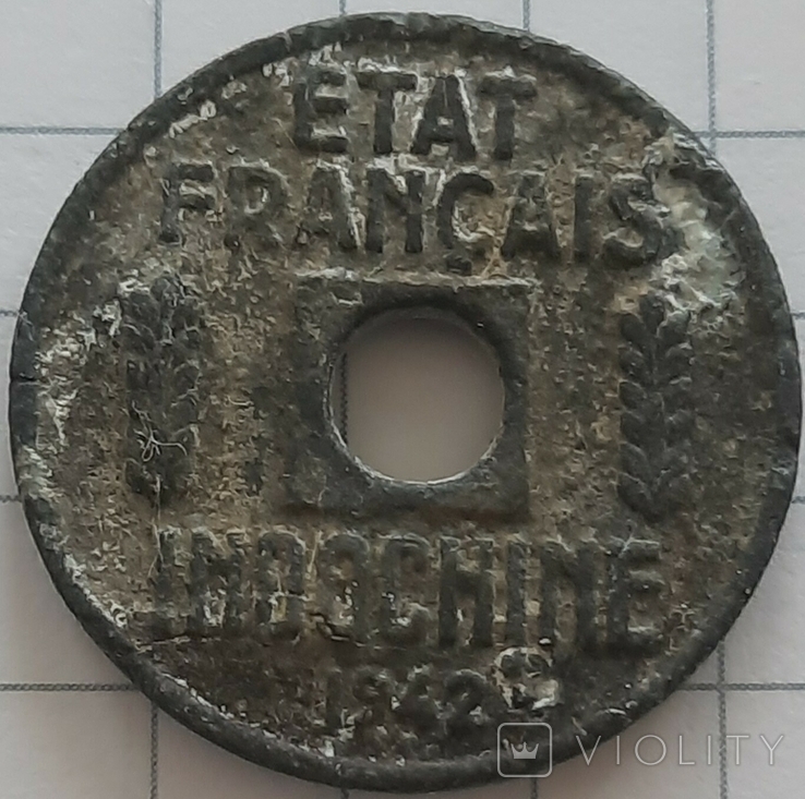 Французский Индокитай 1\4 сантима, 1942, фото №3