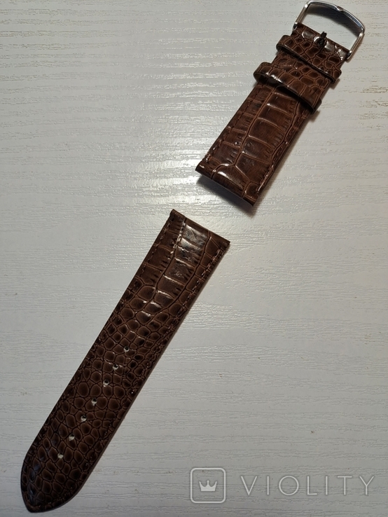 Новый коричневый ремешок к часам, 24 мм, фото №2