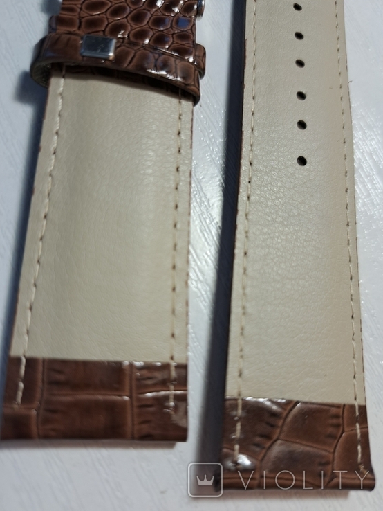Новый коричневый ремешок к часам, 24 мм, фото №6