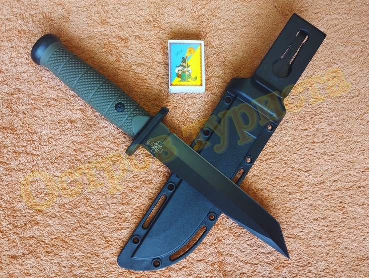Тактический Охотничий нож Columbia 2178B Хаки Tanto с пластиковым чехлом 30 см, фото №5