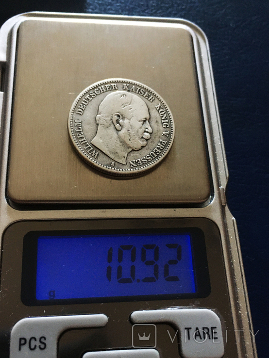 2 марки, 1876 г, Пруссия, серебро, фото №4
