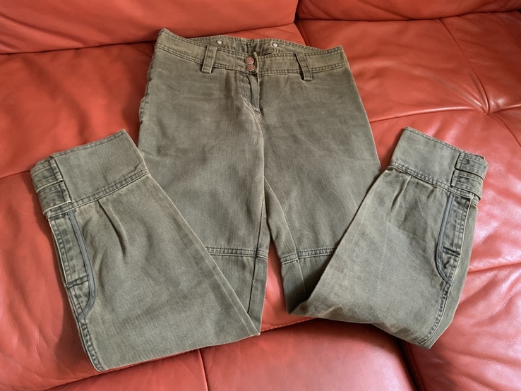 Стильные джинсы mango, хаки/военные, р.36, фото №4