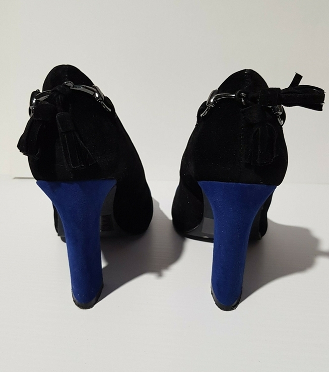 Туфли на каблуке сине-черные, фото №9