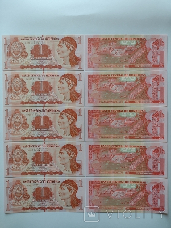 Honduras Гондурас 10 банкнот 1 Lempira 2014