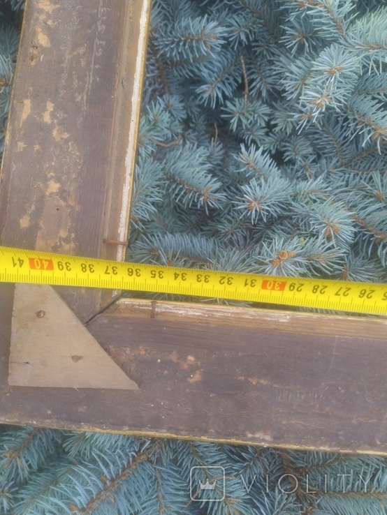 Рама старая родное золочение дерево 41х47,5 см, фото №8