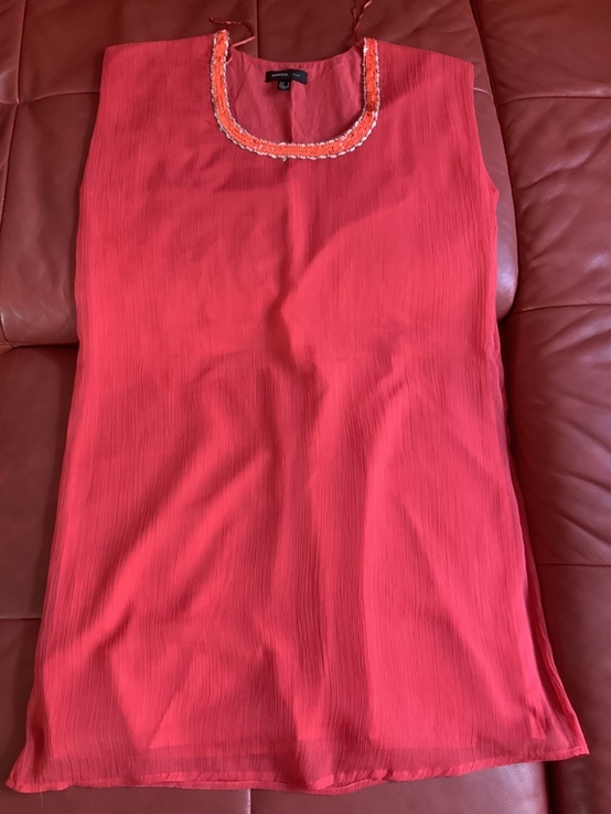 Платье красное mango, пайетки, вышивка, р.s/m, photo number 2