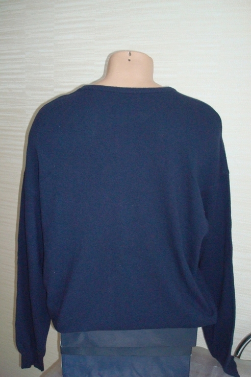 Шерстяной мужской теплый свитер т синий XL 54, фото №5