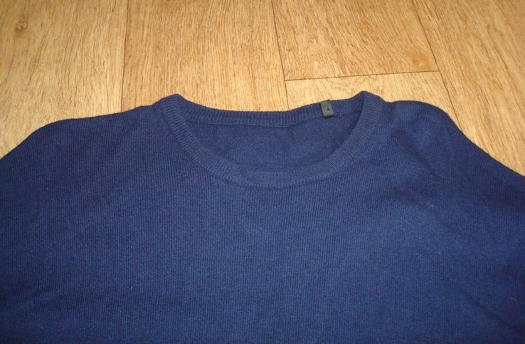 Шерстяной мужской теплый свитер т синий XL 54, фото №6