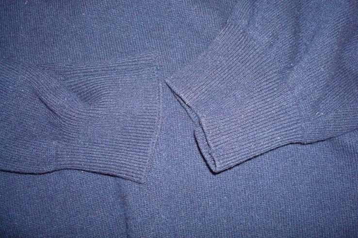 Шерстяной мужской теплый свитер т синий XL 54, фото №7