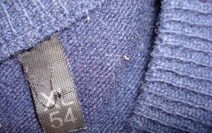 Шерстяной мужской теплый свитер т синий XL 54, photo number 9