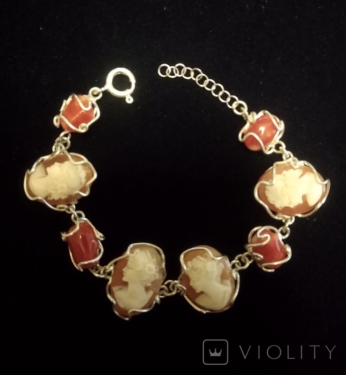 Cameo.Bracelet. Handmade.Italy., photo number 3