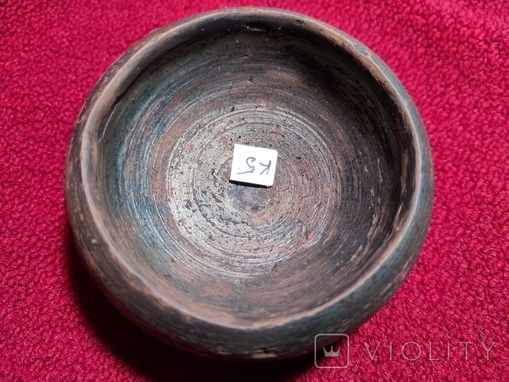 Античная Чернолаковая солонка. Размер 8 нк 3,5 см., фото №4
