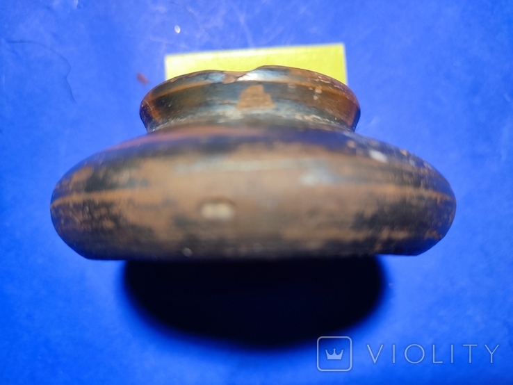 Античная Чернолаковая солонка. Размер 8 нк 3,5 см., фото №8