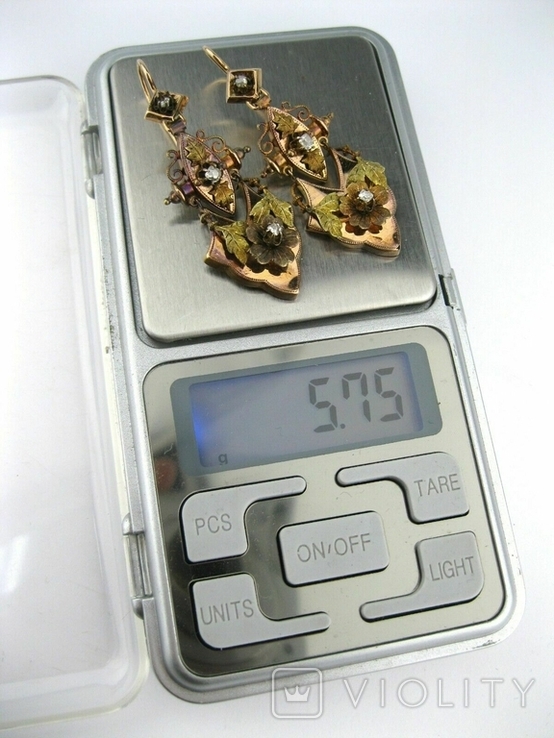 Серьги Золото 56 Krumbugel Бриллианты Российская Империя 19 век оригинал, photo number 11