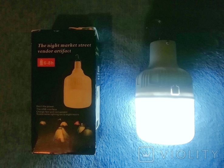 Аккумуляторная лампа с крючком, ліхтар, фонарь кемпинг, зарядка от USB, поможет в блэкаут, фото №2