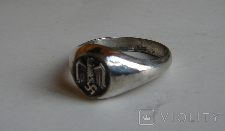 Серебряный перстень с изображением орла III Рейх копия, photo number 3