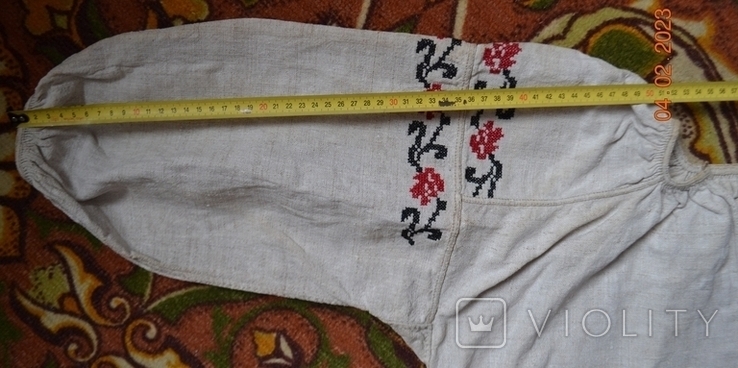 The shirt is old Ukrainian embroidered. Embroidery. Homespun hemp fabric. 116x67 cm. No. 5, photo number 12