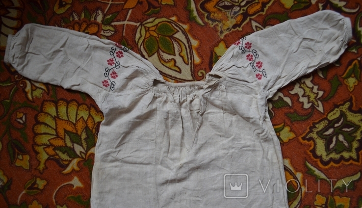 Koszula jest haftowana po staremukraińsku. Haft. Samodziałowa tkanina konopna. 110x70 cm. Nr 6, numer zdjęcia 5