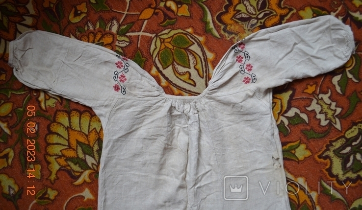 The shirt is old Ukrainian embroidered. Embroidery. Homespun hemp fabric. 110x70 cm. No. 6, photo number 8