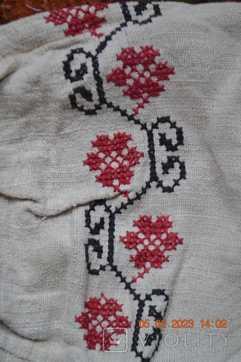 The shirt is old Ukrainian embroidered. Embroidery. Homespun hemp fabric. 110x70 cm. No. 6, photo number 9