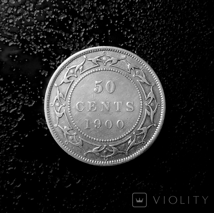 50 центов Ньюфаундленд 1900 серебро, фото №3