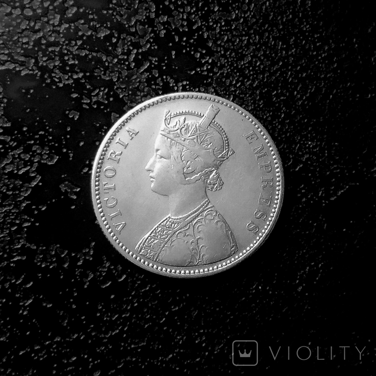 1 рупия Индия 1884 состояние серебро, фото №4