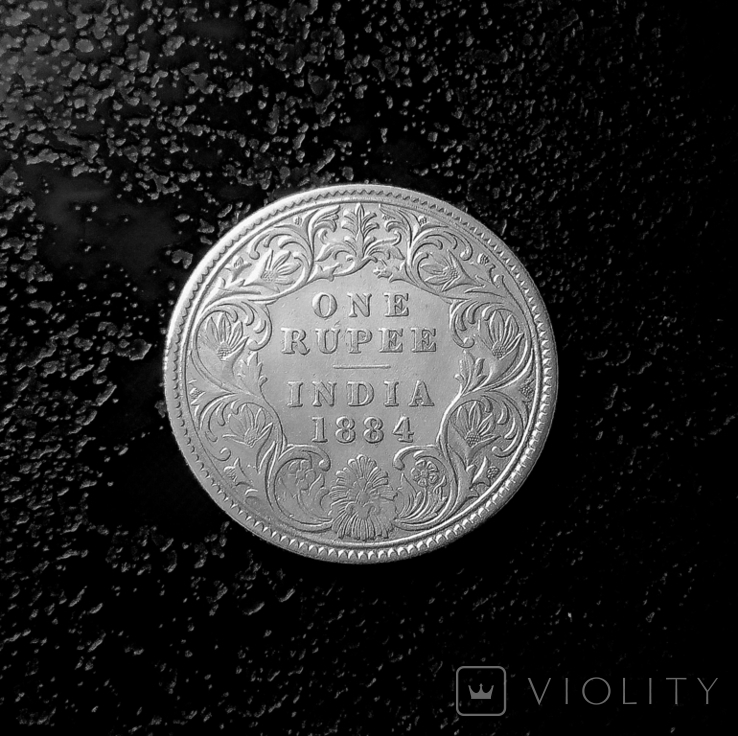 1 рупия Индия 1884 состояние серебро, фото №5