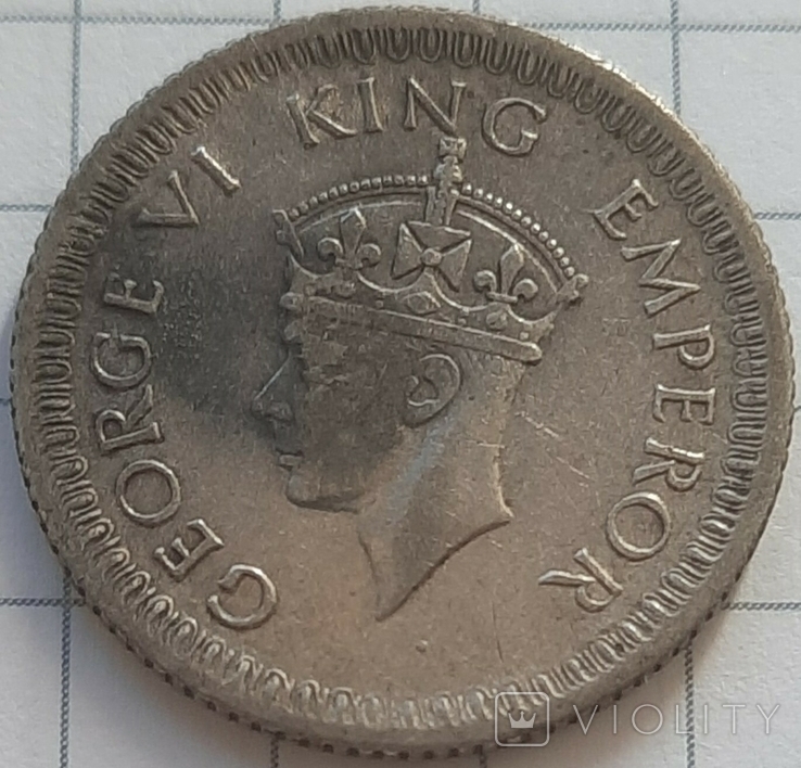 Индия - Британская 1\4 рупии, 1942, фото №2