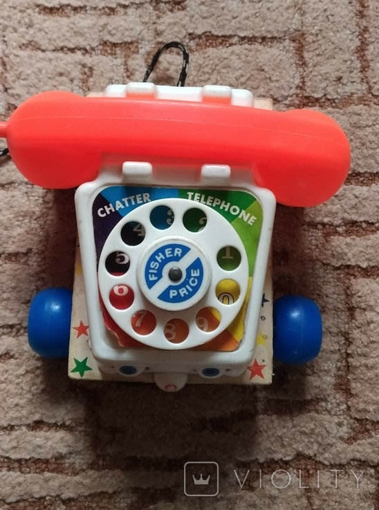 Каталка телефон Fisher Price. 1961, фото №2