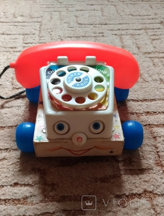 Каталка телефон Fisher Price. 1961, фото №11