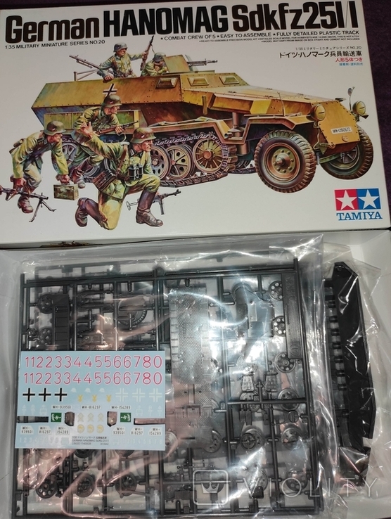 Модель бронетранспортер tamiya 1/35 Sd.Kfz.251/1 hanomag без фігур, фото №3