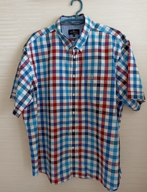 M&amp;S Blue Harbour Рубашка мужская в клетку короткий рукав 2 XL, фото №6