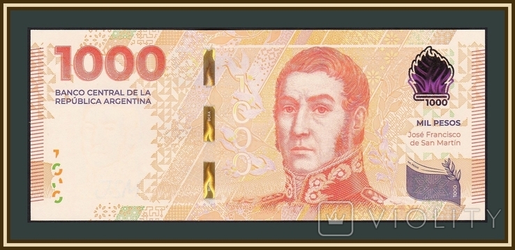 Аргентина 1000 песо 2023 P-370 (370a), фото №2