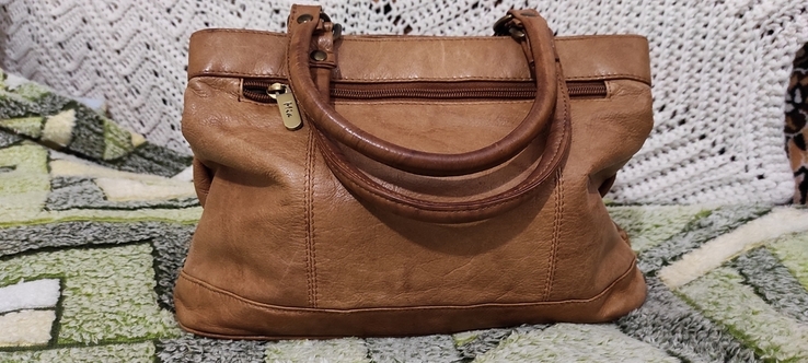 Женская винтажная коричневая кожаная сумка, фото №8