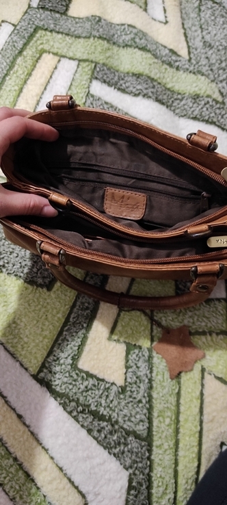 Женская винтажная коричневая кожаная сумка, фото №12
