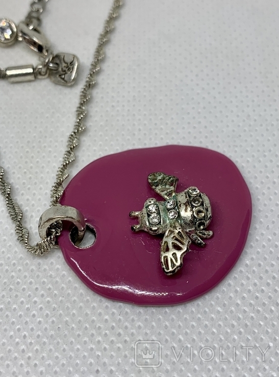 Designer necklace of the Bee Yourself collection with a pendant in the form of a bee with crystal, photo number 8