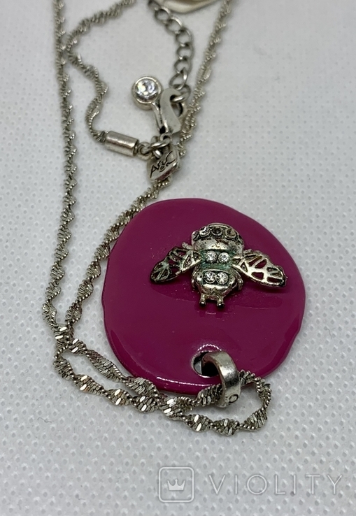 Designer necklace of the Bee Yourself collection with a pendant in the form of a bee with crystal, photo number 9