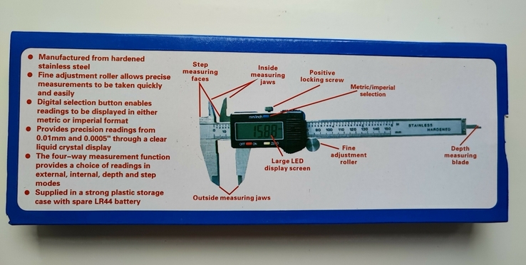 Электронный штангенциркуль Digital Caliper с LCD, фото №3
