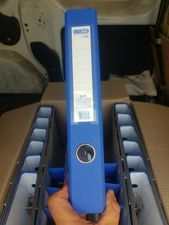 Папка реєстратор А4 Buromax 50мм синя 30шт у коробці, фото №5