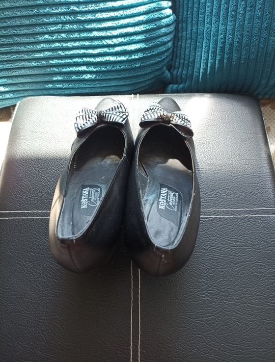 Красивые женские туфли кожа каблук черные с бантиком р. 25, numer zdjęcia 3