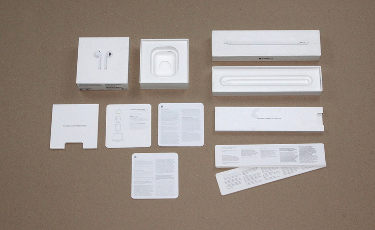 Оригинальные коробки APPLE iPad Air iPhone AirPods Pencil 4 штуки + чехлы, фото №8