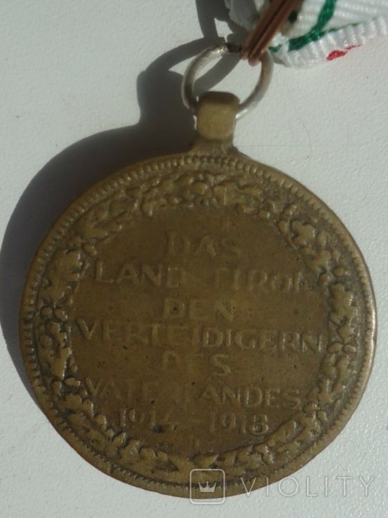 Австрия 1914-1918 г медаль защитнику Тироля, фото №4