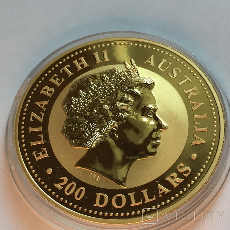 Золотая монета Австралии 200 долларов Год Змеи 2001 г 2 OZ(62.2 г.), фото №6
