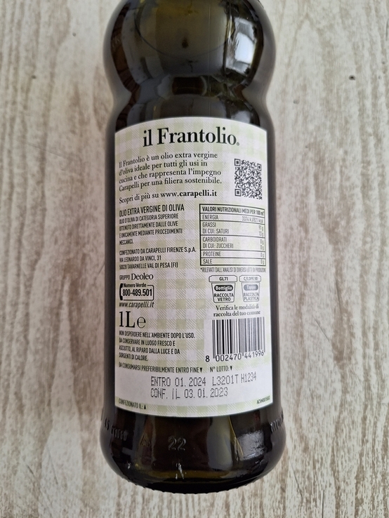  Оливкова олія Carapelli il Frantolio Olio Extra Vergine Італія 1л, фото №4