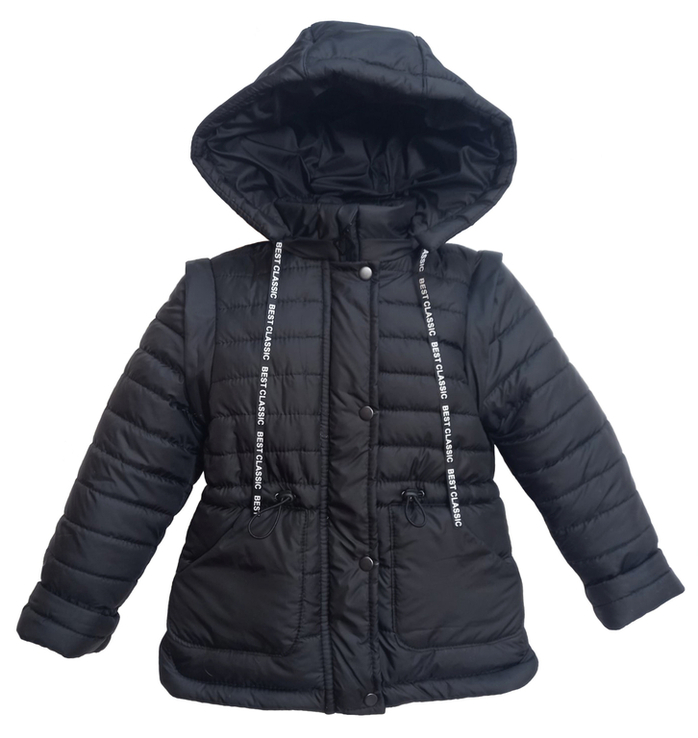 Дитяча куртка жилетка Naomi чорна 128 ріст 1002f128, фото №2