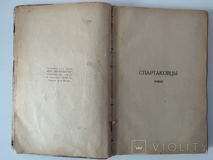 Книгоиздательство Московский Рабочий 1922 года тираж 10000 экз. Роман Спартаковцы, фото №5