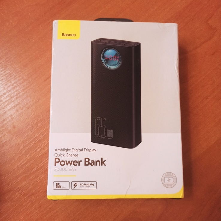 Power Bank Baseus 30000 mah 65W 6A с поддержкой зарядки ноутбука, photo number 5